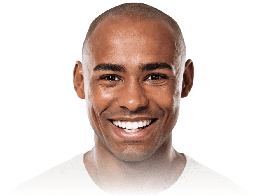 Rosto de um homem negro sorrindo